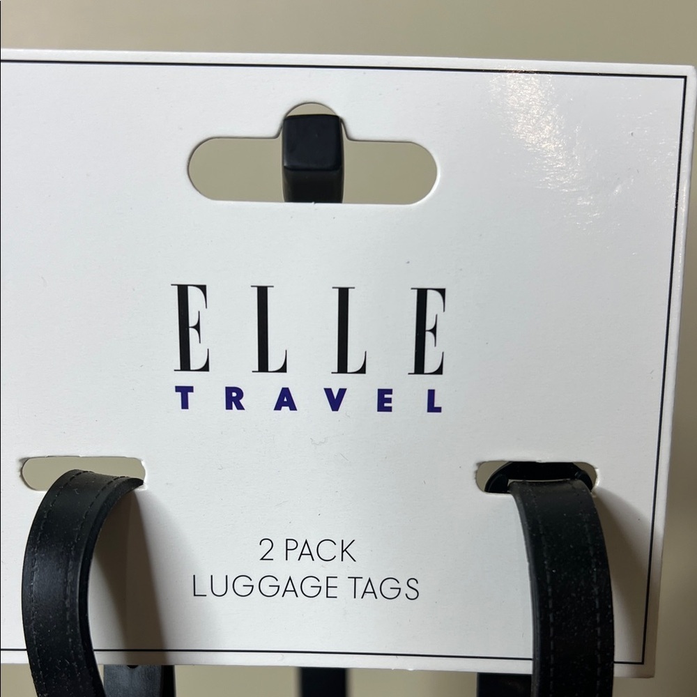 Elle | Glitter Pink Bonjour Luggage Tags - Picture 2 of 8